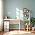 thumbnail image 2 of FurniFact White Desk with 4 Drawers - Modern Office Desk for Storage and Productivity, 2 of 5