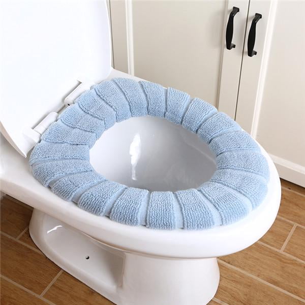 GT 2Pcs Winter Warm Bathroom Closestool Toilet Seat Cover Washable Cushion Pads 