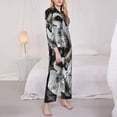 thumbnail image 3 of Rateoe Elegant Swans Black Background Pattern Womens Pajamas Set Long Sleeve Sleepwear Button Down Nightwear Soft Cotton Pj Lounge Sets-XX-Large, 3 of 7