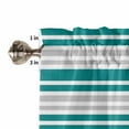 thumbnail image 5 of Teal Stripes Kitchen Valances for Windows 60x18 Inch Kitchen Curtains Valances Rod Pocket Modern Minimalist Horizontal Ombre Lines Bathroom Window Valances for Window Treatment Decor, 5 of 6