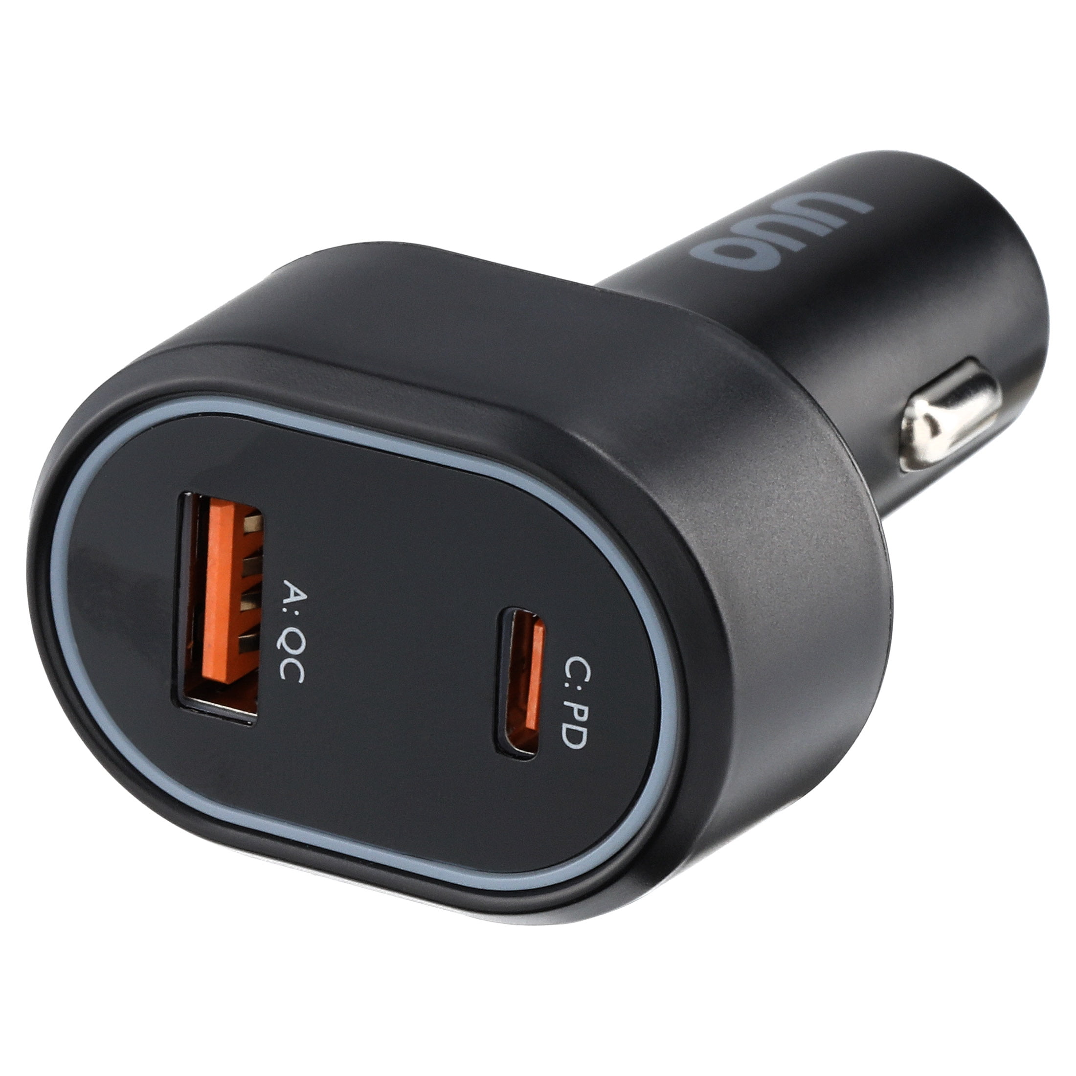 onn Dual Port Fast Charger USB-C/USB Car Charger