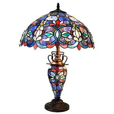 CHLOE Lighting PRISCILLA Tiffany-style 3 Light Victorian Double Lit Table Lamp 18" Shade