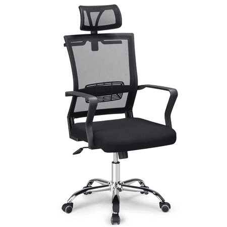 Ergonomic Mesh Office Chair Swivel High Back Executive Chair With Adjustable Headrest Backrest And Seat Height Hanger Function
