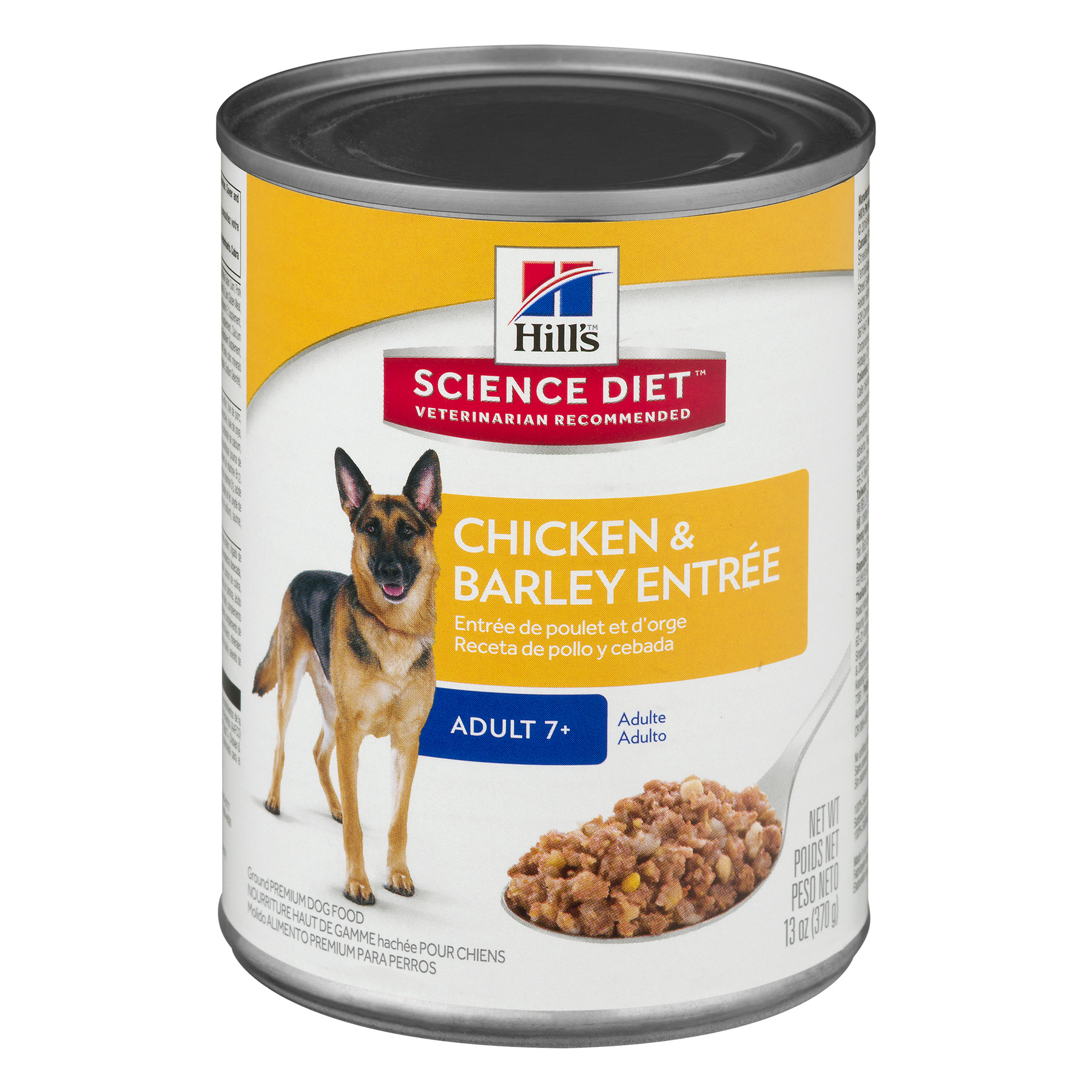 (4 Pack) Hill's Science Diet Premium Dog Food Adult 7+ Chicken & Barley