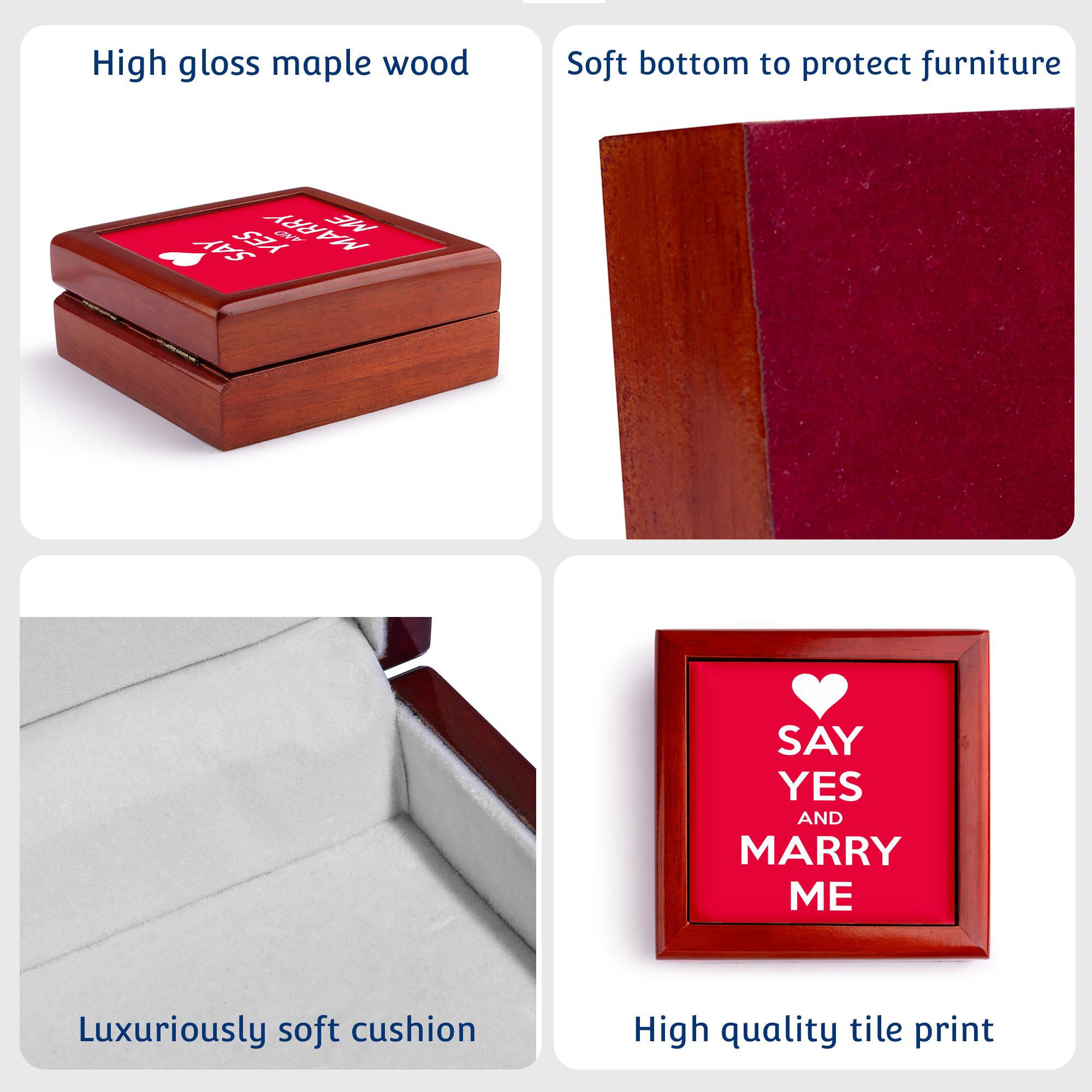3dRose, Keep calm and marry me. Red., Jewelry Box 5.5x5.5 inch with 4 inch tile