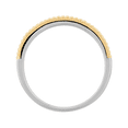 thumbnail image 3 of Women's Welry Beaded Band Ring with Diamonds in Sterling Silver with 14kt Yellow Gold, Size 9, 3 of 5