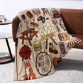 thumbnail image 4 of Camping Flannel Fleece Blanket Retro Camping Bus Flannel Blanket Camper Decor Happy Camper Lightweight Warm and Comfortable Plush Blanket\u2026, 4 of 6