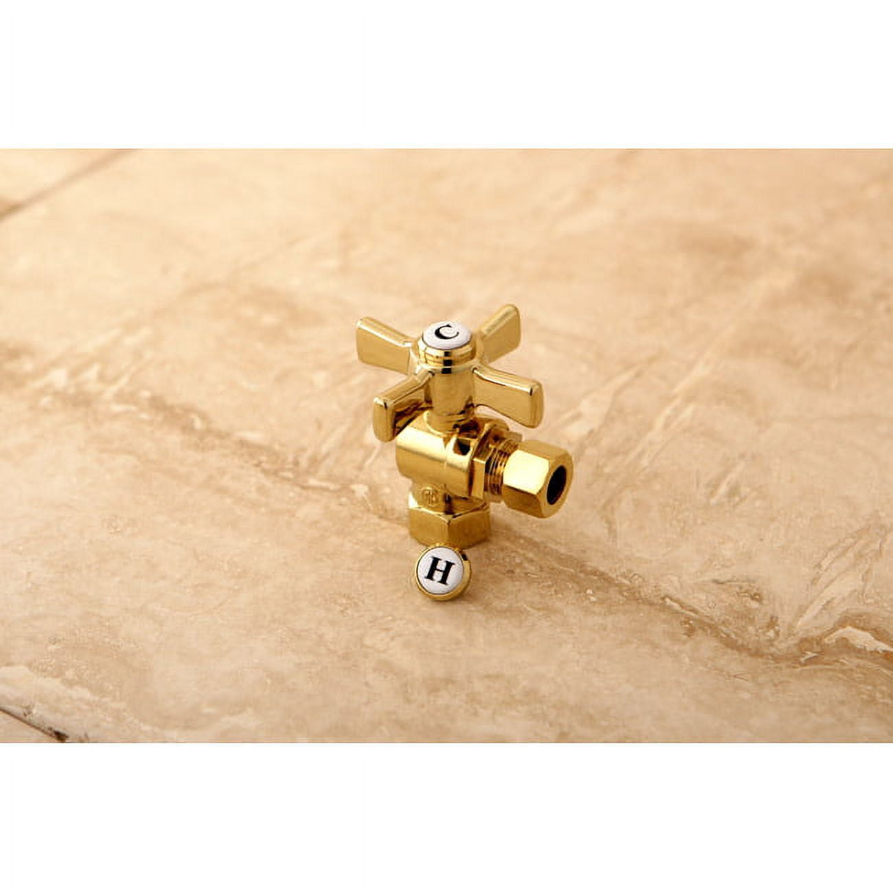 Kingston Brass CC33101 3/8" FIP x 3/8" OD Comp Quarter-Turn Angle Stop Valve, Polished Chrome