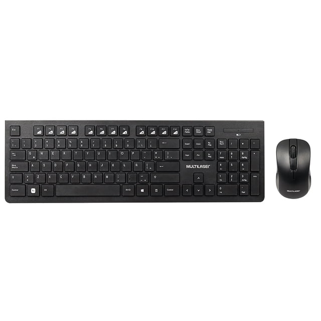 Teclado y Mouse Inalámbrico Multilaser Slim Negro