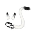 thumbnail image 4 of Diadema con orejas de gato, accesorios para disfraces de cosplay, diadema con cola de animal, aro para el cabello. Blanco Negro, 4 of 9