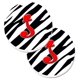 thumbnail image 1 of ""Caroline'S Treasures Monograma Inicial J Zebra Rojo Juego De 2 Posavasos Para Coche Cj1024-Jcarc 2,56 Multicolor"", 1 of 1