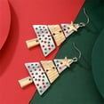 thumbnail image 4 of Christmas Tree Dangle Drop Earrings for Women Gold-Toned Star Dangling Statement Fish Hook Stud Earring Fashion Lightweight Thanksgiving Holiday Xmas Jewelry, 4 of 6