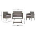 thumbnail image 6 of SAFAVIEH Outdoor Collection Aboka 4-Piece Patio Set Grey/Grey, 6 of 8