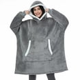 thumbnail image 1 of Sudaderas con capucha de invierno para hombre y mujer, sudadera cálida de gran tamaño, manta gigante de lana con mangas, ropa de descanso para fiesta en casa y Navidad, 1 of 4