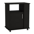 thumbnail image 4 of Tuhome Armoire Micro-Ondes Inférieure Moderne en Bois d'Ingénierie Noire avec Trousse, 4 of 9