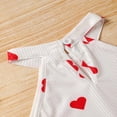 thumbnail image 6 of ZEHJUHAN Toddler Girl's 2-Piece Set Halter Neck Heart Print Sleeveless Top & Solid Color Flare Pants Cute Summer Outfit White，4Y, 6 of 8