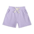 thumbnail image 4 of Caqnni Toddler Girls 2Pcs Cute Flower Summer Outfits Set – Short Sleeve T-Shirt + Shorts Gift Set Summer 2Pcs Gift Outfits Set Dailywear Set Purple 8-9 Years, 4 of 9