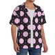 thumbnail image 2 of Fotbe Pink Groovy Disco Ball Camisa Estampada de Manga Corta para Hombre, Casual de Verano, Estilo Playero, Sin Arrugas-XX-Large, 2 of 5