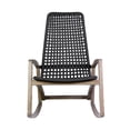 thumbnail image 3 of Armen Living Sequoia Wood & Rope Outdoor Patio Rocking Chair in Natural/Charcoal, 3 of 10