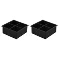 thumbnail image 1 of Juego de 2 bandejas cuadradas de silicona para cubitos de hielo Amazon Basics, color negro, 1 of 3
