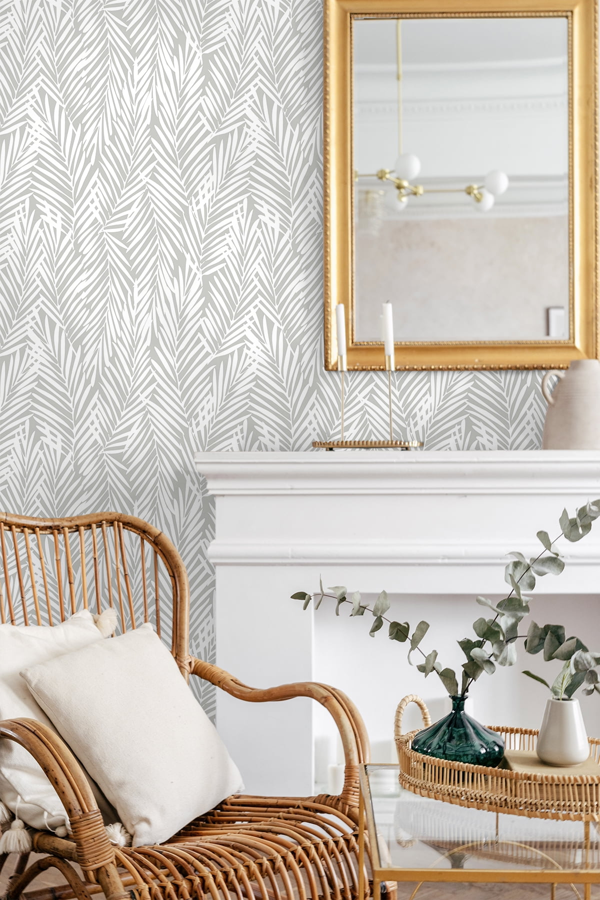 Stacy Garcia Home Harbor Grey Mod Palm Peel and Stick Wallpaper