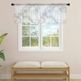 thumbnail image 2 of Gray Marble Sheer Curtains Valances for Windows Modern Simple Gradient Abstract Patterned Chiffon Kitchen Valances for Cafe, Voile Window Treatments Curtains for Living Room Bedroom, 42"x12", 2 of 9