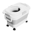 thumbnail image 2 of Foldable Waterproof With Wheels Pet Food Storage Container Foldable Airtight Dry Food Bin For Dogs Cats Portable Kibble Container For Home Travel Camping, 2 of 6