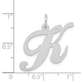 thumbnail image 3 of Diamond2Deal 14k White Gold Large Script Letter K Initial Pendant for Women, 3 of 5