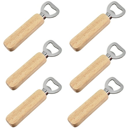 

Qianha Mall Rust-resistant Bottle Opener 2/6/12pcs Bottle Opener Wood Handle Beer Bottle Opener Durable Rust-proof Opener for Kitchen Bar Wooden Handle Bottle