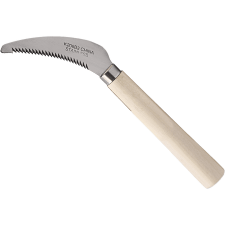 Zenport K206B3 Serrated Weeding Sickle, Wood Handle, 4.3 Inch Stainless Steel Blade, Beige - 12 Pack