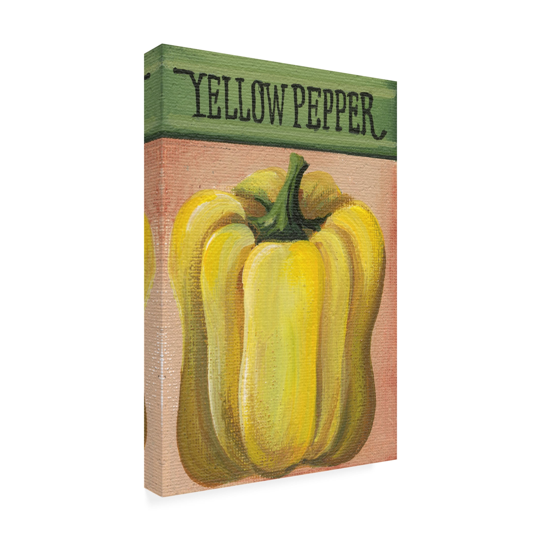 Canvas Wall Art - Debbi Wetzel 'Seed Packets 03 - Yellow Pepper' Wall Art for Living Room, Bedroom, or Office Décor by Trademark Fine Art - 16 x 24 Inches