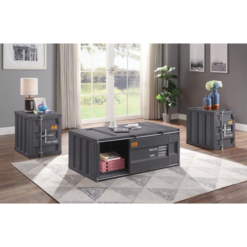 Acme Cargo Rectangular Metal Frame Coffee Table in Gunmetal Walmart
