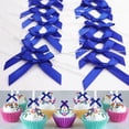 thumbnail image 6 of 50 Pack Blue Satin Ribbon Twist Tie Bows for Treat Bags, Gift Bags, Bakery Candy Bags and Package Decorating Ribbon Bow, Bowknot for Gifts, 6 of 8