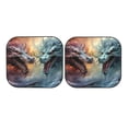 thumbnail image 5 of Lsque White And Red Storm Dragon 2 PCS Windshield Sun Shade | CarFoldable Window Covers | Car Accessories Reflect UV for Universal Cars SUV Truck | Large, 5 of 7