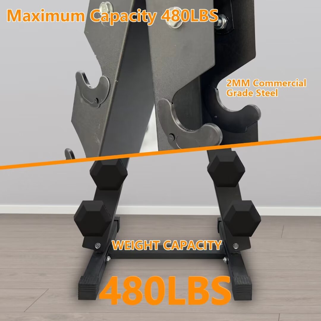 Dumbbell Rack Stand Only, A-Frame Dumbbell Weight Rack, 480 Weight Capacity, Portable Weight Storage Organizer Perfect for Home Gym Fitness Storage