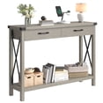 thumbnail image 1 of Table Console avec 2 Tiroirs, Table de Sofa Style Ferme avec Rangement pour Couloir, 1 of 2