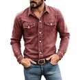 thumbnail image 5 of Blmnix Western Shirt Shirts for Men Oversized Guide Big And Tall Shirts Tshirt Long Sleeve Button Up Collared Red Men's Athletic Shirts & Tees,XL, 5 of 9