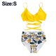thumbnail image 2 of Conjuntos de bikini para mujer Traje de baño de dos piezas Cintura alta Cuello en V Torcido en la parte delantera Tirantes finos ajustables Traje de baño, 2 of 5