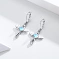 Orecchini Ankh egiziani con zirconia cubica, a forma di croce Ankh, per uomo e donna, in argento Sterling 925, metallo nero, placcato oro 18 carati, a