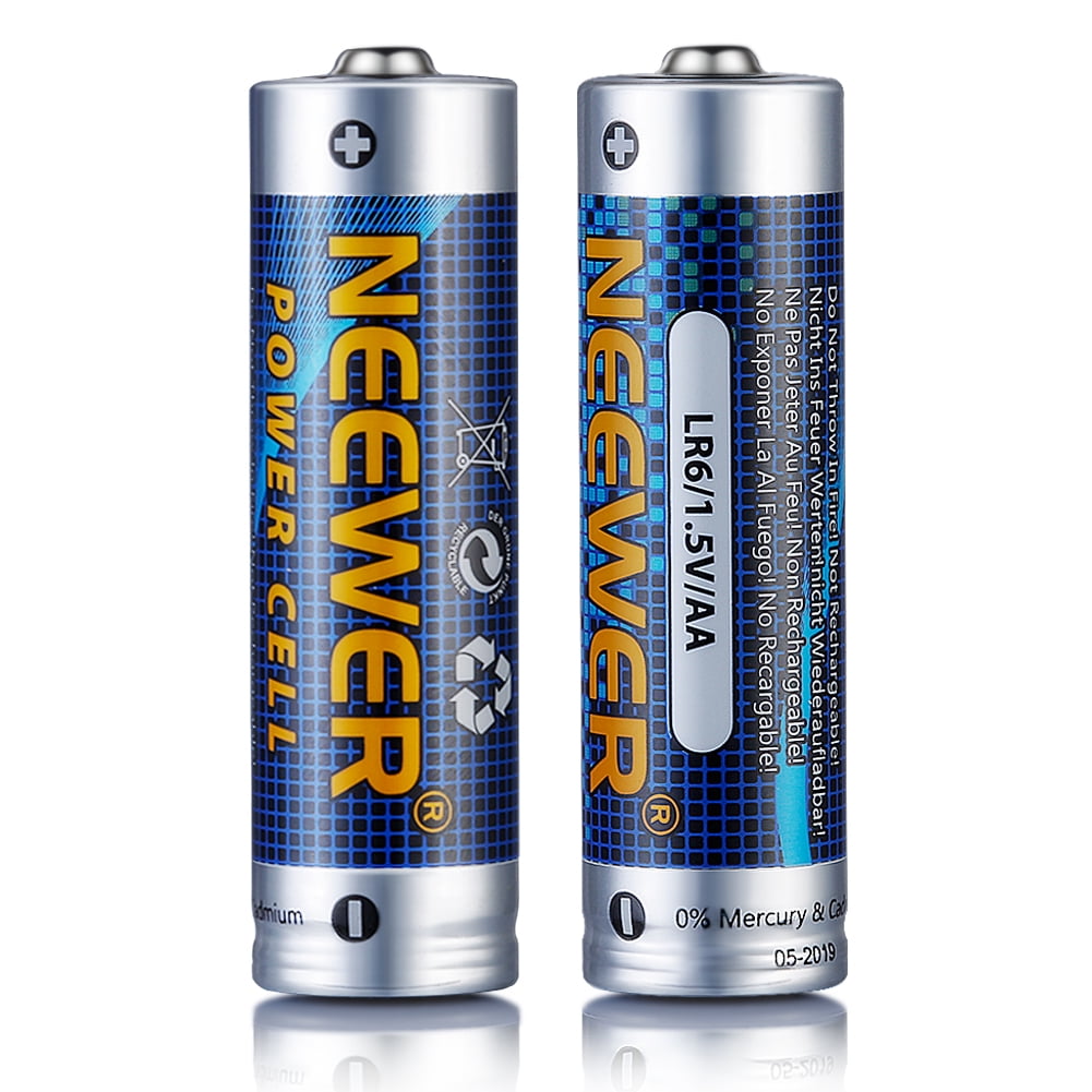 Neewer 2 Pack Count LR6 Alkaline AA Batteries 1.5V 2800mAh Reliable Long Lasting Power for Canon, Nikon, Sony Flashes, LED Video Lights, Battery Grips with AA Battery Holder and - Walmart.com