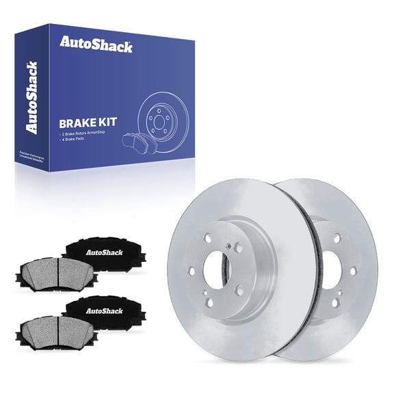AutoShack Front Vented Coated Brake Rotors   Ceramic Pads 6-PC Brake Kit Replacement for 2009-2019 Toyota Corolla 2008-2014 Scion xD 2009-2014 Toyota Matrix ArmorStop 10.83" (275 mm)