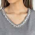 thumbnail image 6 of Women's Gameday Couture Gray Wake Forest Demon Deacons Iconic Edge Rhinestone V-Neck T-Shirt, 6 of 7