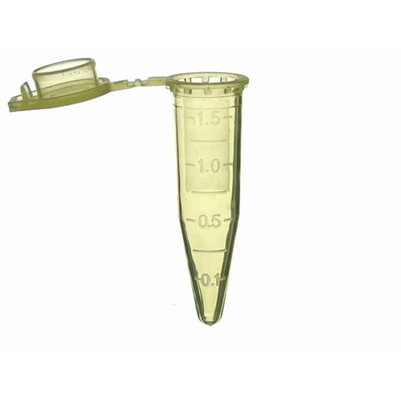 MUHWA 500PCS Microcentrifuge Tubes with Snap Cap, 1.5ml Graduated Micro Tubes with Conical Bottom, Microtube Sample Vial for Laboratory,Yellow
