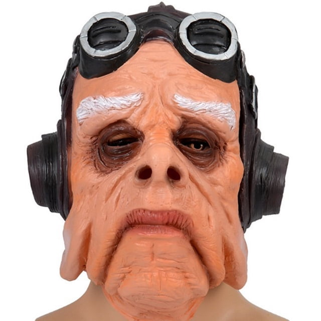 Disfraz de cosplay, media máscara facial de látex para disfraz de Ugnaught