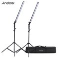 thumbnail image 2 of Kit de 2 barras LED Andoer para fotografía - 36W, luz suave ajustable 5500K, incluye 2 soportes y bolsa (CRI90+, voltaje 100-240V), 2 of 6
