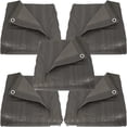 thumbnail image 1 of Sunnydaze Bâche de Protection Réversible en Plastique Polyvalente et Robuste pour l'Extérieur - 12 Pieds x 16 Pieds - Gris Foncé - Lot de 5, 1 of 4
