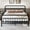 Black, variant on Amolife Queen Size Elegant Metal Platform Bed with a Retro and Curved Iron-Art Headboard, White