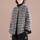 thumbnail image 2 of Chaquetas para mujer, abrigos de béisbol acolchados a cuadros, cárdigans de manga larga de gran tamaño con cuello redondo, abrigos casuales vintage, blusas holgadas para mujer, 2 of 4