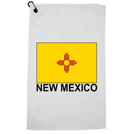 Arizona State Golf Towel - New Mexico State Flag - Special Vintage Edition Golf Towel with Carabiner Clip