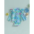 thumbnail image 4 of Bagilaanoe 6M-3T Baby Girl One Piece Swimsuits Infant Zipper Rush Guard Swimshirts Quick Dry Long Sleeve Swim Shirt Toddler Swimwear Bathing Suit Ruffled Beachwear, 4 of 9